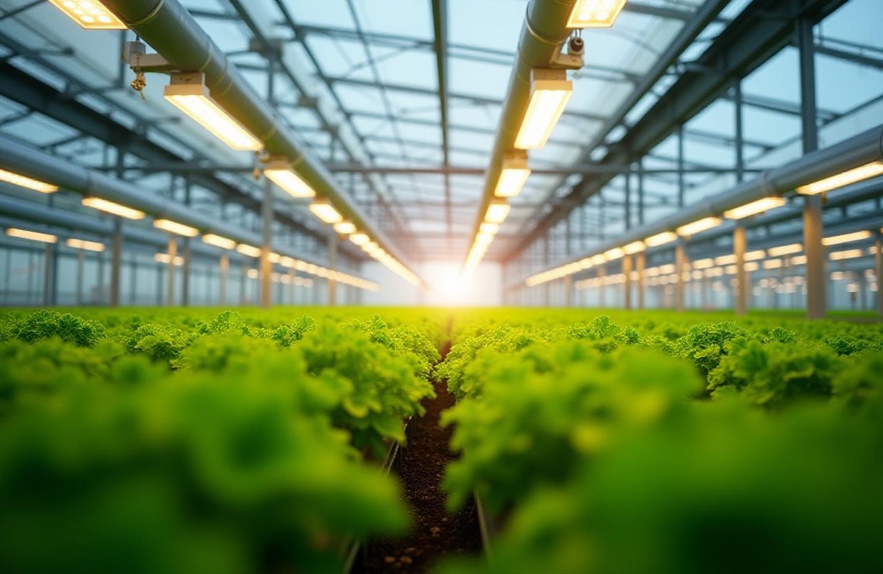 Energy-efficient LED lighting in commercial greenhouse